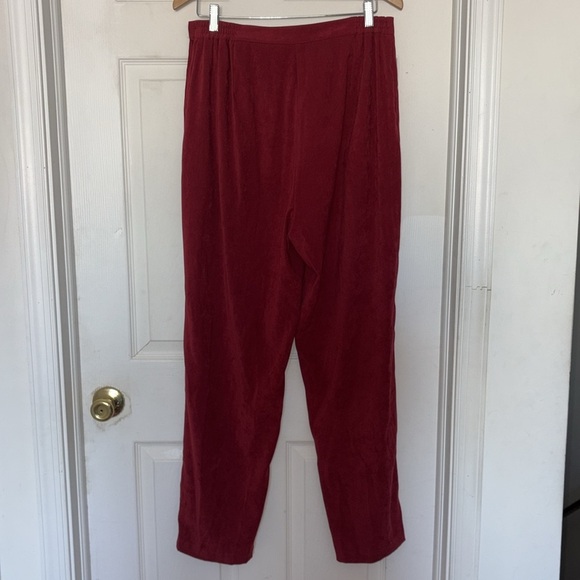 Sag Harbor Red Velour Straight Leg Pants - Picture 2 of 5